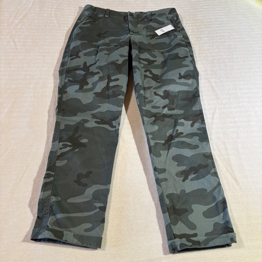 GAP Girlfriend Khaki Green Camo Mid Rise Stretch Pants 282687-01-1 Size 6 NEW